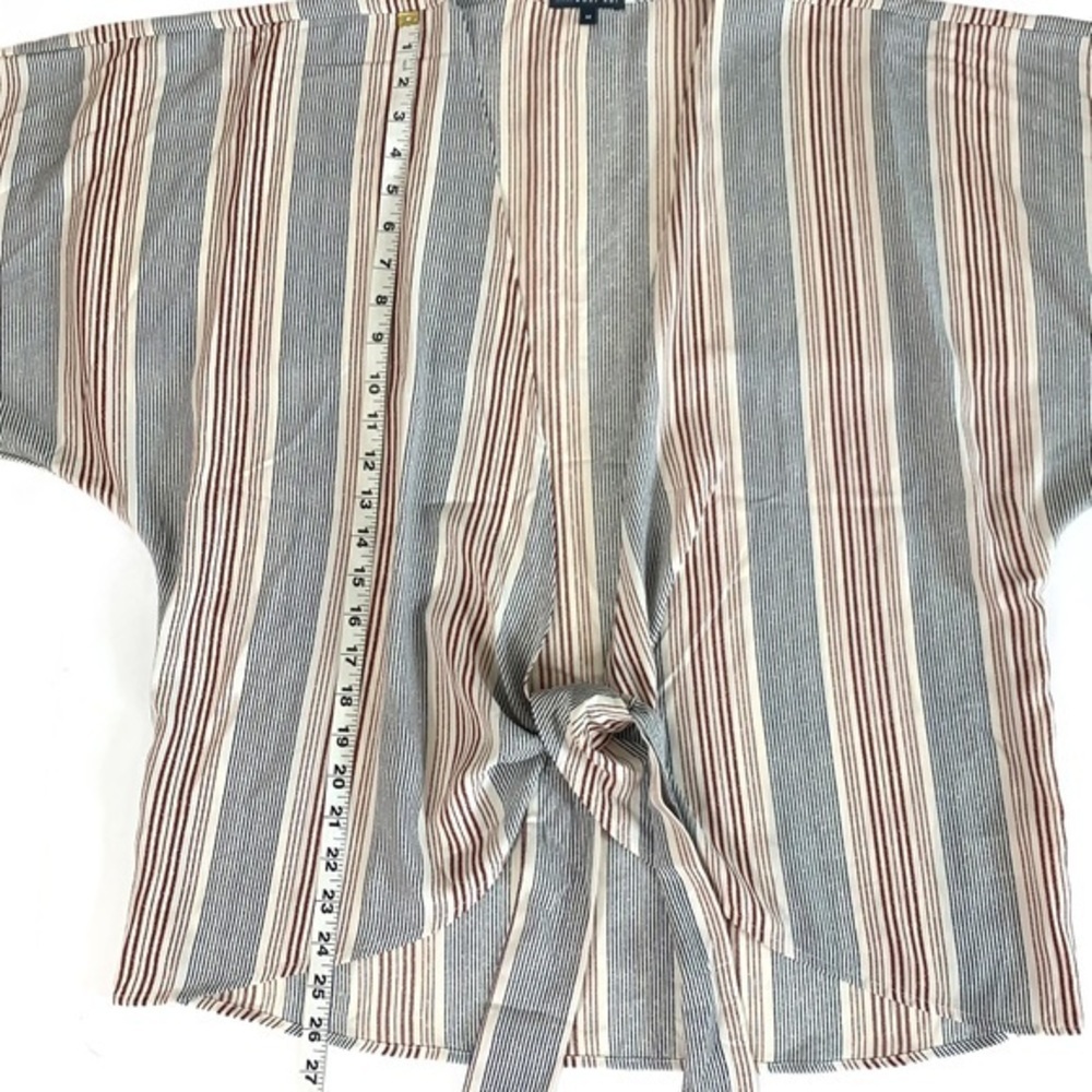 West Kei Tie Knot Pinstripe Blouse Top - Picture 5 of 7